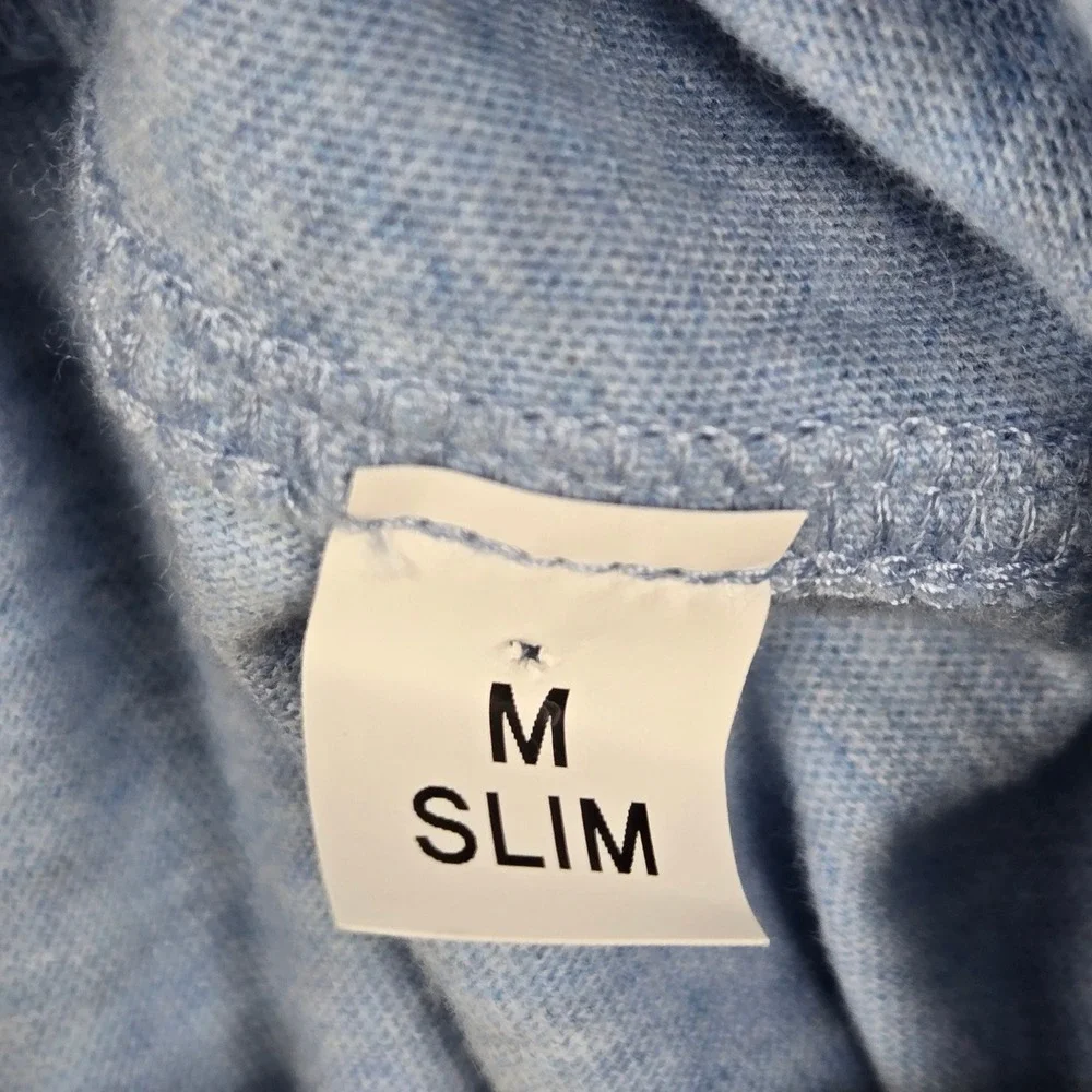 J. Crew Mens Sueded Cotton Jersey Polo Shirt Light Blue Slim Fit BW393 Size M